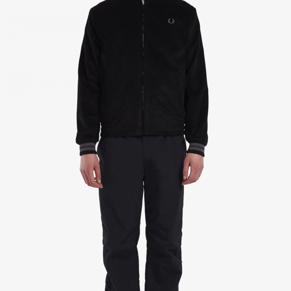 Fred Perry Black Cord Bomber Jacket - J4868 - Size Medium - MSRP $400 - BNWT - Picture 6 of 7